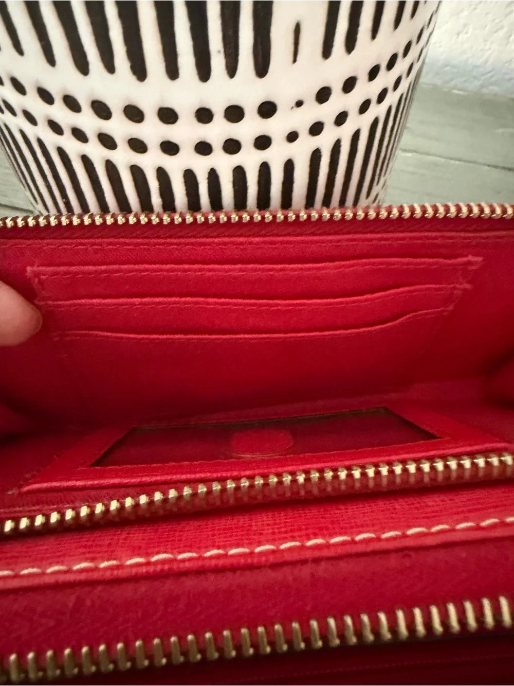 Dooney & Bourke Red Double Zip Wristlet Wallet